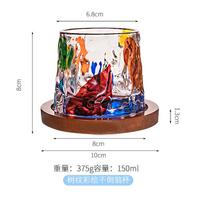 Explosions painted wine whisky glass household glass rotary gyro cup tumbler decompression cup with base black