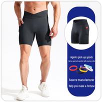 Men's High-Waisted Compression Fitness Shorts with Pockets - Breathable, High Elastic Running Tights Triple Extra Large juoda