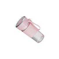 Electric Juicer Cup Handheld USB 1200mAh Battery Powered Washable Anti-corrosive Transparent 21000RPM Bottle with Lanyard white