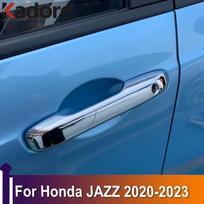 Šoninės durų rankenos dangtelis Honda JAZZ     Chromuotos rankenos dubenėlio apdaila Išorės aksesuarai Automobilio Chrome Handle