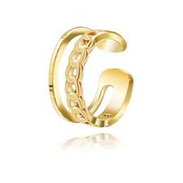 Titanium Steel Ring To Map Proofing Plating Real Gold Does Not Fade High-Grade Stainless Steel Ring Opening adjustable