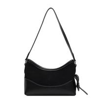 Fake suede and PU half-moon shoulder bag autumn and winter new styles commute dating hot fashion crossbody bag for women