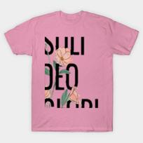 T Shirt Women Soli Deo Gloria Harajuku Print Kawaii Tshirt Summer Short Sleeve Female T-Shirt Top Tee S rožinė