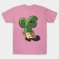 T Shirt Women Free Hugs Sad Cactus Harajuku Print Kawaii Tshirt Summer Short Sleeve Female T-Shirt Top Tee S