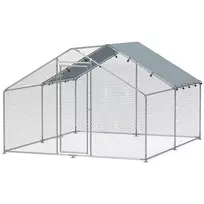 Didelis metalinis vištidės aptvaras su vandeniui ir UV spinduliams atspariu uždangalu, narvas 10-15 vištų, 3 x 3,4 x 1,9 m