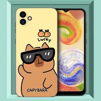 Mielas animacinis kapibara telefono dėklas, skirtas Samsung Galaxy A01 A03 Core A04 E A02 A05 A10 A20 A21 A30 A50 S A6 A8 Plus A7, juodas dangtelis Samsung A8 Plus 2018 white
