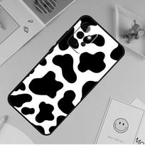Karvės rašto telefono dėklas, skirtas Samsung Galaxy A53 A33 A13 A12 A32 A52 A14 A34 A54 A15 A25 A35 A55 A71 A51 Samsung A13 4G white