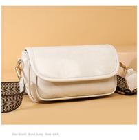 Women'S Messenger Bag Trendy Leather Texture Small Square Bag Cowhide Shoulder Bag Retro Fashion Leather tamsiai ruda spalva