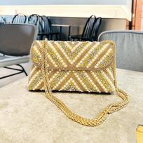 Ladies Crossbody Bag Diamond Chain Designer Shoulder Bag Pearl Wallet Shiny Wedding Celebrity Dinner Bag auksas