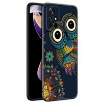 Mielas gyvūnas pelėda juodas silikoninis telefono dėklas skirtas Xiaomi Redmi Note 10 11 11S 12 13 4G 8 9 11T Pro 5G Plus 8T 9S 10S 12S Redmi Note 12S black