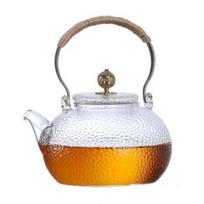 Stiklinis arbatinukas aukštai temperatūrai atsparus arbatos rinkinys Rankų darbo plaktuotos tekstūros gėlių arbatinukas su rankena arbatinukui Gaiwan Pu Erh gaminti