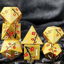 7Pcs/set Flower Polyhedral Dice Board Game Accessories auksas