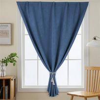 100% Full Blackout Waterproof Pasted No Punching Installation Self-adhesive Curtains Window Decor Home Supplies W1.0 *H1.2m mėlyna