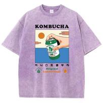 Kombucha Original Posters Printingmen'S Tees Cotton Street T Shirts Outdoor Popular Tee Clothing Holiday Funny Short Sleeved S gray