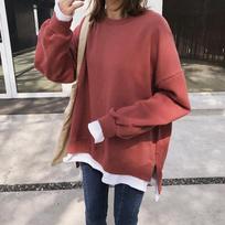 Fake Two-piece Plush Sweatshirt for Women's New Autumn and Winter Korean Style Loose Student BF Harajuku Fenggang Flavor Top M