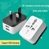European to US 2-pin to 3-pin Travel Adapter with British Standard Dual USB Charger 1A/2A - Hong Kong Version European USB 2A, 3 ports