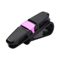 Universal Car Sun Visor Glasses Holder Sunglasses Clip Card Ticket Eyeglasses Holder Car Glasses Case Auto Interior Accessories rožinė raudona spalva