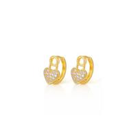 Flash Diamond Love Lock Head Earbud Cute Small, Exquisite and Stylish Japanese and Korean Earrings New