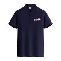 Ehicago Alphabet Logo Men Polo T-Shirts Oversize Clothing Breathable O Neck Loose Tops Harajuku Tee Clothes S black