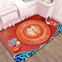 Romantic Red Wedding Bedside Carpet for Chinese Wedding Room Decor 80x120 cm red