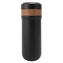 Thermal Coffee Mug Stainless Steel French Press Coffee Cup Double Layer Insulation 4 Layer Filter L black