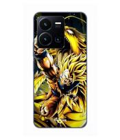 Case For Vivo Y35 4G Son Goku Super Saiyan SSJ3 Attack Point Dragon Maniacase juoda