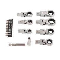20 Pcs Ratchet Wrench Set Interchangeable 180 Degree Rotating Flex Head Wrench Screwdriver Bit Kit