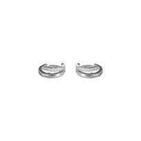 Flash Zirconium Double-layer Earbud Earrings for Women's Trendy Simple Daily Versatile Temperament Design