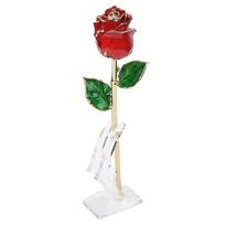 Golded Rose Flower Red 24K with Base Gift Decoration for Valentine   s Day Birthday red