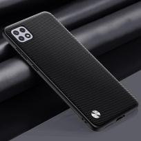 Luxury PU Leather Case For Samsung Galaxy A22 5G Back Cover Matte Silicone Shockproof Protection Phone Case For Samsung A22 5G For Samsung A22 5G matinė juoda spalva