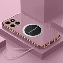 Dėklas Honor X8 5G telefonui Honor X6 telefono dėklas Magnetinis pritraukimas Prabangus kvadratinis dengimas Smūgiams atsparus silikoninis galinis dangtelis Case & Strap&Honor X8 5G