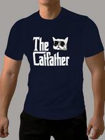 Cat Dad Graphic Tee for Men - Casual Summer T-Shirt with Stretch, Breathable  Fabric, Cat Tshirt S tamsiai mėlyna spalva