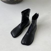 Rudens moteriški minkštos odos batai su kvadratiniu užtrauktuku, neslystantys batai, madingi, paprasti, universalūs aulinukai, patogūs kasdieniai moteriški batai 36 black