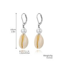 Ocean Series Earrings Natural Stone Bohemi Shell Earrings Set Pearl Shell Earrings beige