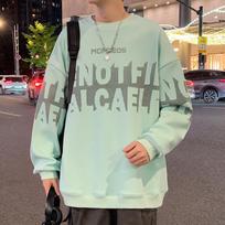 2024 Autumn/Winter Hong Kong Style Men's Plus-Size Pineapple Print Velvet Sweatshirt 3XL