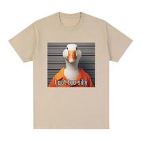 Interesting I Got Too Silly Goose Duck Pattern T-shirt Women's Fashion Short sleeved T-shirt Summer Casual Large T-shirt S
