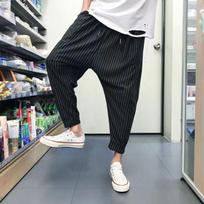 Spring and Autumn Trend Edition Hip Hop Style Drawstring High Waist Low Crotch Loose Oversized Haren Pants M black