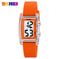 Watch Sports Transparent Shell Square Multifunctional Electronic Watch Fashion Student Electronic Watch oranžinė