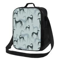 Greyhound Galgos Dog Insulated Lunch Bag for Women Whippet Sighthound Cooler Thermal Lunch Tote Beach Camping Travel 26.5x20x11.5CM smėlis