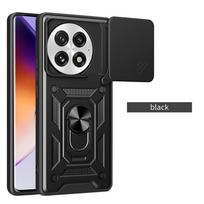 Apsauginis dėklas kamerai OnePlus 13 OnePlus13 1 + 13 Armor Hybrid Metalinis žiedo laikiklis Galinis dangtelis For OnePlus 13 juoda