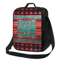 Epic Traditional Moroccan Calm Blue Lunch Tote Bag for Bohemian Portable Cooler Thermal Food Lunch Box Outdoor Camping Travel 26.5x20x11.5CM smėlis