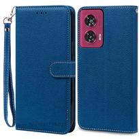 Skirta Motorola Edge 50 Fusion dėklas Piniginė Odinis Atverčiamas Dangtelis Skirta Moto Edge 50 Fusion Dėklas Stovas Knygos Dangtelis Coque Fundas Capa Moto Edge 50 Fusion blue