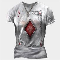 Men's Unisex Graphic Prints Poker T shirt Short Sleeve T shirt 3D Print Crew Neck Shirt Sports Fashion Designer Outdoor Street Daily S