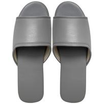 Plus Big Size 46 Unisex Leather Slippers for Men Waterproof Indoor House Brand Shoes Men Slippers 2024 New Man Women Slippers 35-36 pilka spalva