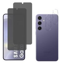Black Anti-Spy Tempered Glass for Samsung Galaxy S24 PLUS and Camera Protection [Pack 2] Protective Glass Film Phonillico® juoda