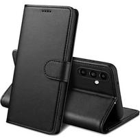 Case for Samsung Galaxy A04S - Black Wallet Flap Magnetic Clasp Card Storage Phonillico® juoda