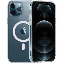 Case for iPhone 12 PRO (6.1 ) - Transparent Silicone with Integrated Magnetic Circle Phonillico® skaidri