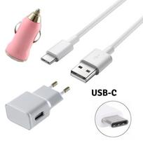 [Compatible Xiaomi MI 5X-6X-8-PRO-LITE-A1-A2-MIX2-POCOPHONE] 3-in-1 Charger Pack Cable-Mains Charger-Cigarette Lighter Pink [Phonilli rožinė