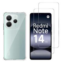 Shockproof Case for Xiaomi Redmi Note 14 5G and 2 Tempered Glass Screen Protector Phonillico® skaidri