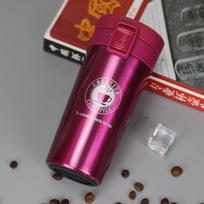 380ML Nerūdijančio plieno Premium kelioninis kavos puodelis Termosas Puodeliai Vakuuminė flaska Termosinis vandens buteliukas Arbatos puodelis Termopuodelis 380ML raudona